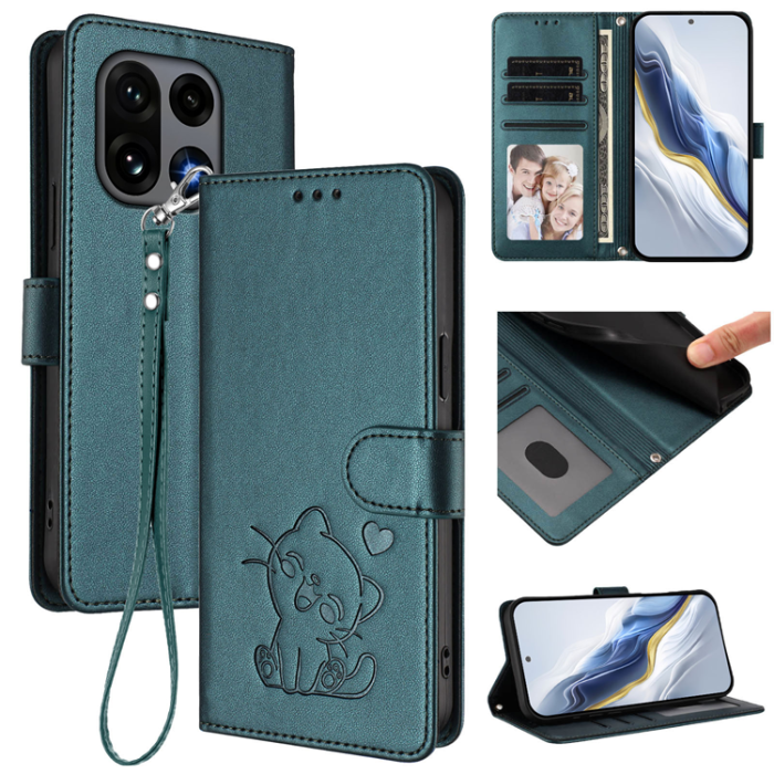 A-One Brand - OnePlus 15 5G Konstläder Plånboksfodral Love Cat Pattern Imprint