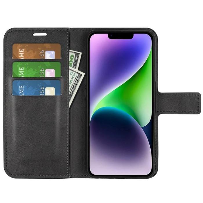 OEM - iPhone 15 Plus Plånboksfodral Calf Flip Folio - Svart