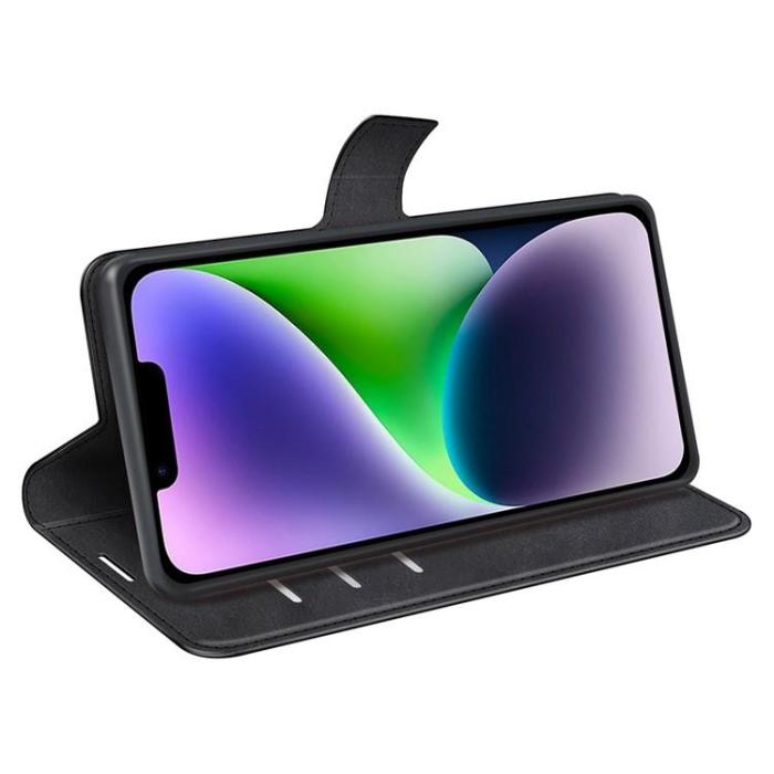 OEM - iPhone 15 Plus Plånboksfodral Calf Flip Folio - Svart
