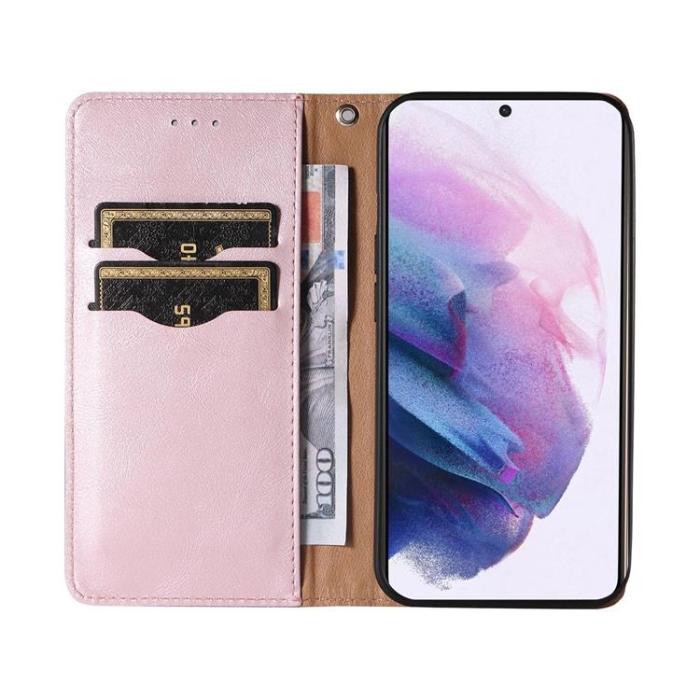 UTGATT1 - Galaxy S22 Plånboksfodral Magnet Strap - Rosa