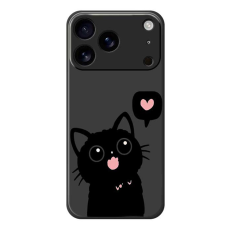 A-One Brand - iPhone 17 Pro Mobilskal Love Black Cat Pattern - Svart