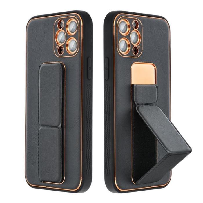 OEM - Galaxy A25 5G Mobilskal Kickstand Läder - Svart