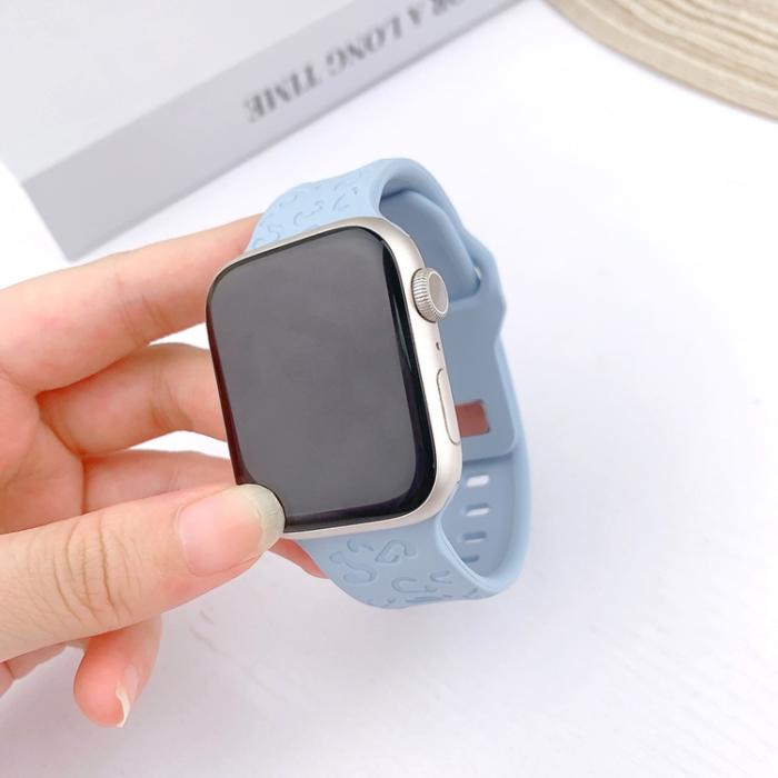 A-One Brand - Apple Watch (38/40/41mm) Armband Leopard Texture - Blå