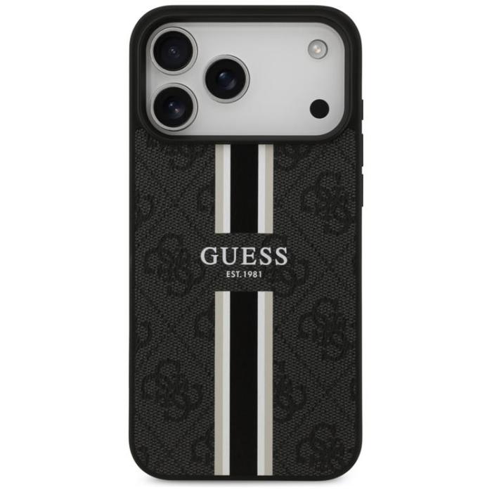 Guess - Guess iPhone 17 Pro Max Mobilskal MagSafe 4G Printed Stripes - Svart