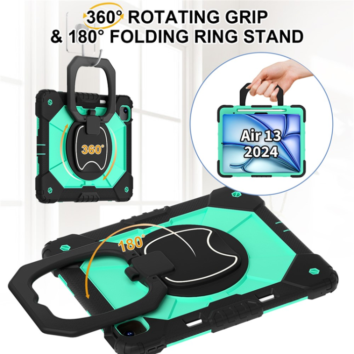 A-One Brand - iPad Air 13(2025/2024) Skal Kickstand - Svart/Mintgrön