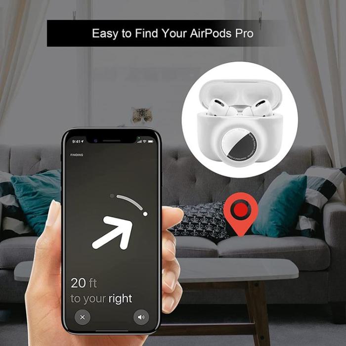 OEM - 2-in-1 Silicone Skal Airpods Pro med Airtag - Vit