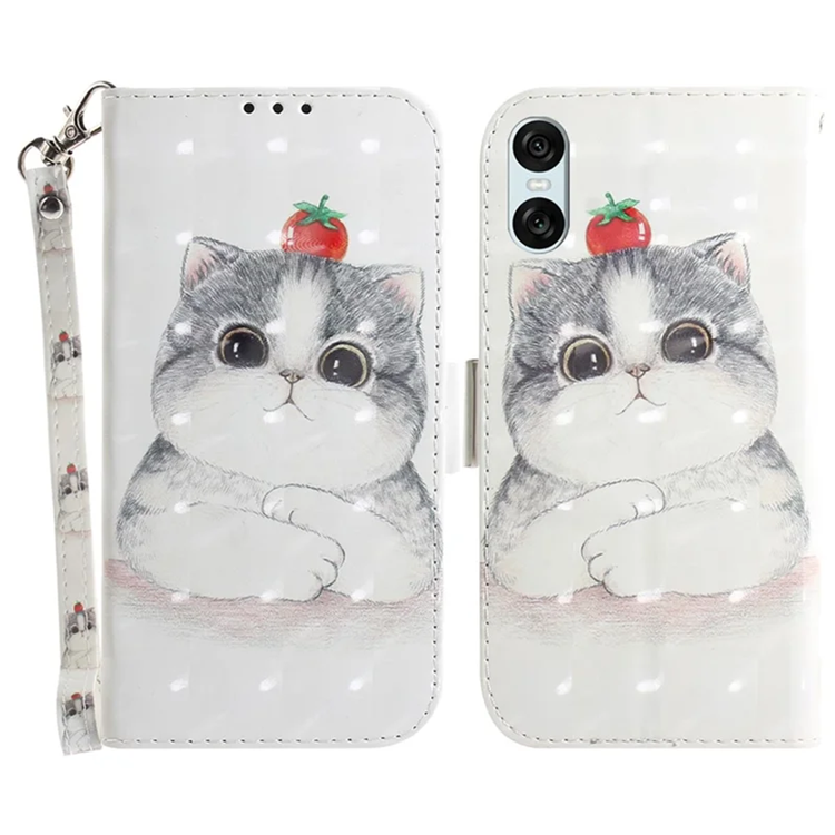 Sony Xperia 10 VI Konstläder Plånboksfodral 3D Pattern - Cat | 2353 | AlltMobil