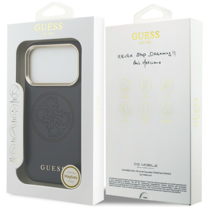Guess - Guess Mobilskal För iPhone 17 Pro MagSafe Perforated 4G - Blå