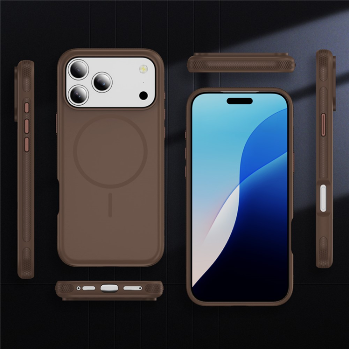 A-One Brand - iPhone 17 Pro Max Mobilskal MagSafe PC + TPU Shockproof - Kaffe