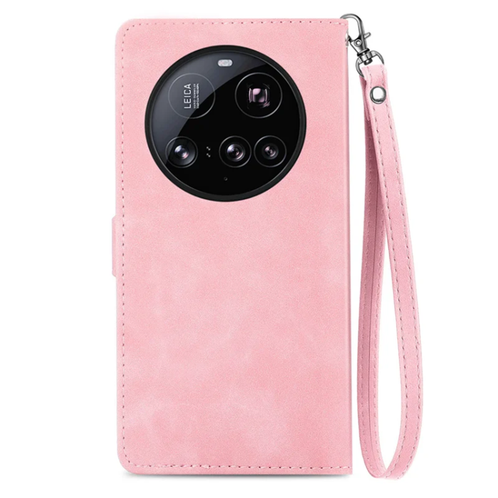 A-One Brand - Xiaomi 15 Ultra Plånboksfodral Flower Imprint Zipper - Rosa