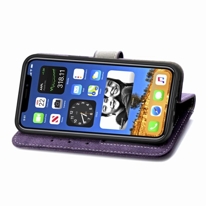 UTGATT4 - Rotary Card Holder Plånboksfodral iPhone 12 Mini - Lila