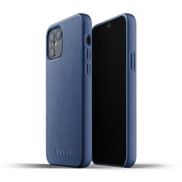 UTGATT5 - Mujjo Full Leather Case iPhone 12 & 12 Pro - Blå