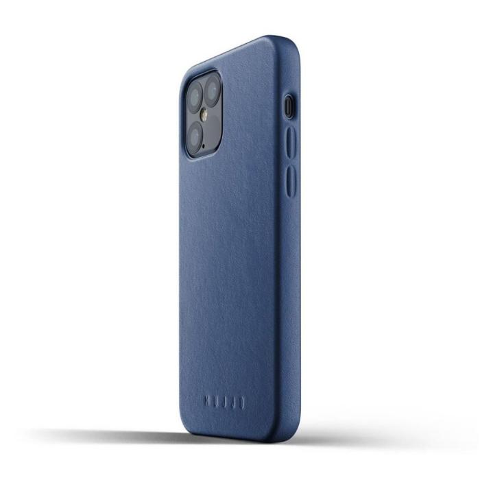 UTGATT5 - Mujjo Full Leather Case iPhone 12 & 12 Pro - Blå