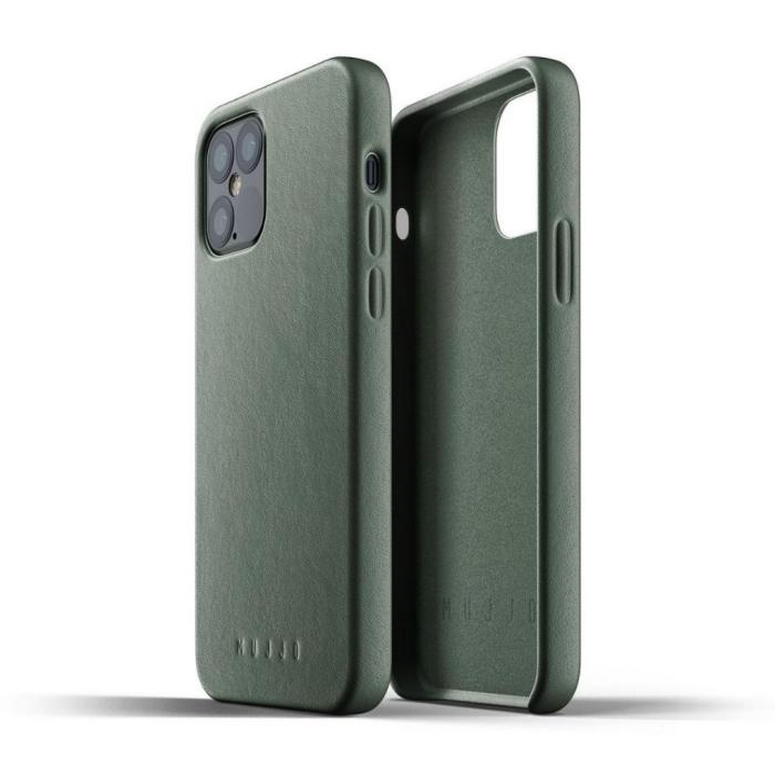 UTGATT5 - Mujjo Full Leather Case iPhone 12 & 12 Pro - Grön