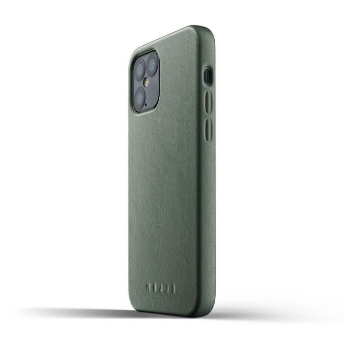 UTGATT5 - Mujjo Full Leather Case iPhone 12 & 12 Pro - Grön