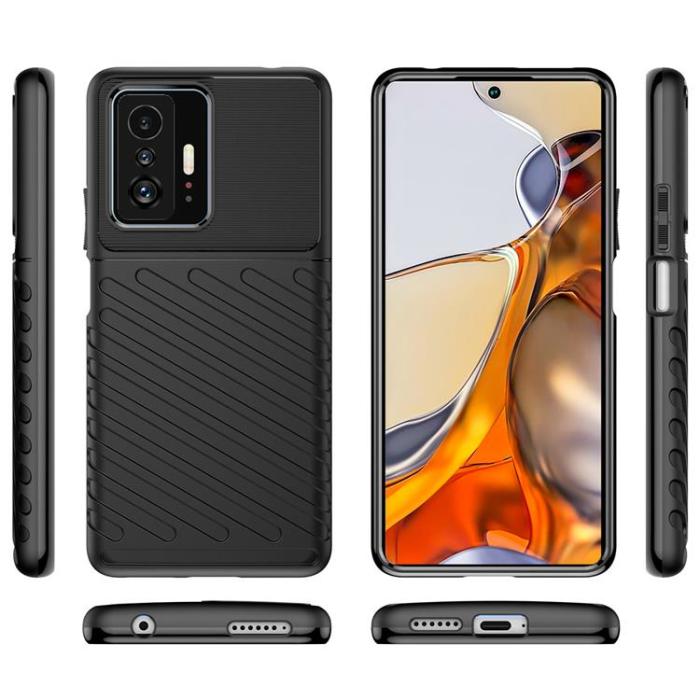 UTGATT1 - Thunder Flexible Armored Skal Xiaomi Mi 11T/11T Pro - Svart