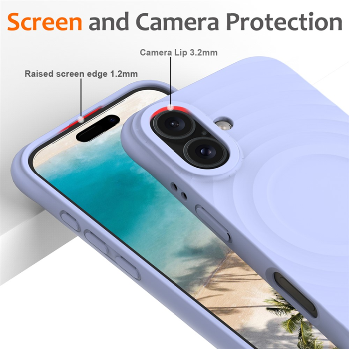A-One Brand - iPhone 17 Mobilskal MagSafe Silikon Ripple Liquid - Lila
