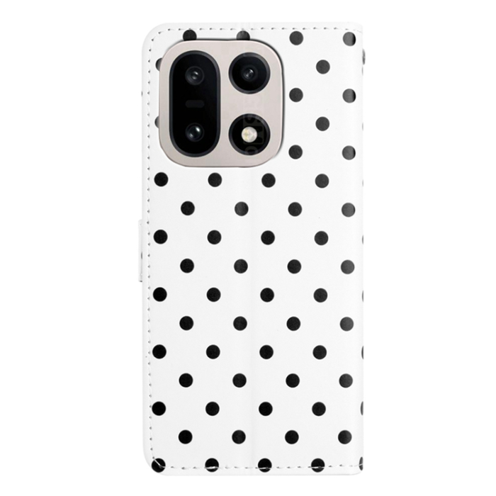 A-One Brand - OnePlus 15 5G Plånboksfodral Polka Dot Pattern Läder - Vit
