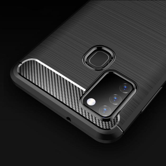 UTGATT5 - Tech-Protect TPU Carbon Galaxy A21S - Svart