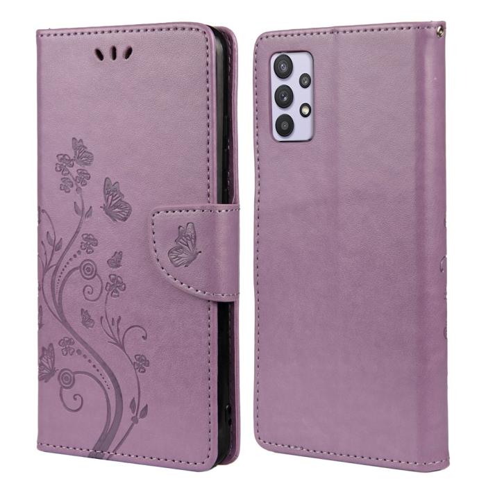 A-One Brand - Butterfly Plånboksfodral Samsung Galaxy A32 5G - Lila