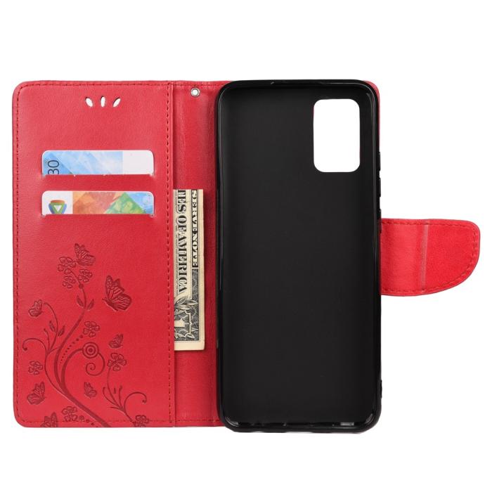 A-One Brand - Butterfly Plånboksfodral Samsung Galaxy A32 5G - Röd