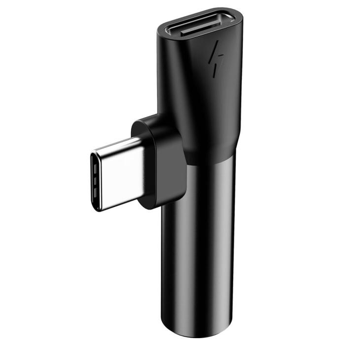 BASEUS - Baseus Converter L41 Adapter USB-C - USB-C 3,5 mm Svart