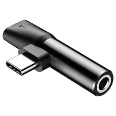 BASEUS - Baseus Converter L41 Adapter USB-C - USB-C 3.5 mm Svart