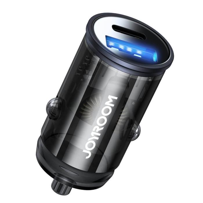 UTGATT1 - Joyroom mini dual port USB Type C/USB 20 W 3 A car charger Grå