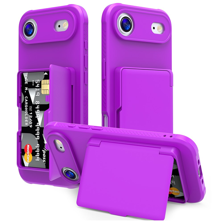 iPhone Air Mobilskal Korthållare Mirror Kickstand - Lila (Mörklila) | 2353 | AlltMobil