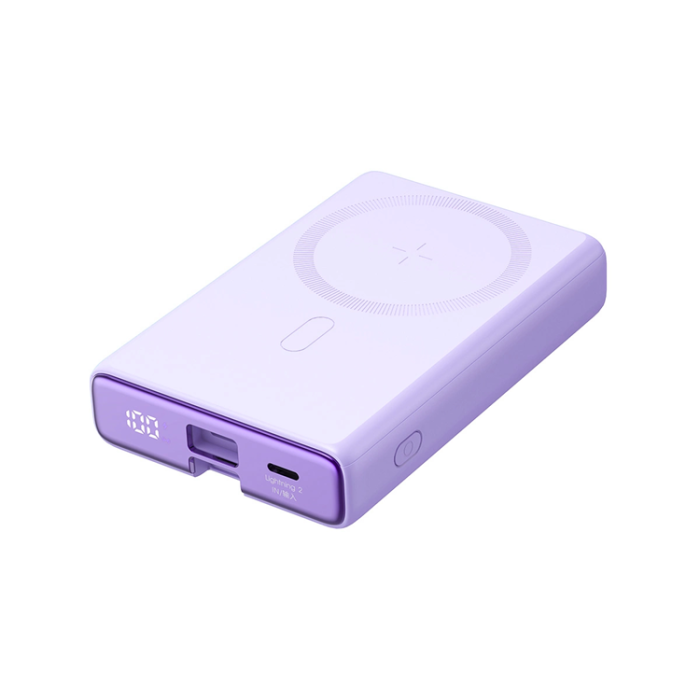 Joyroom - Joyroom Powerbank 10000mAh 20W Med Kabel - Lila