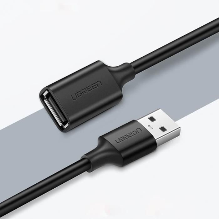Ugreen - Ugreen Förlängning USB Hane Till USB Hona Kabel 3m - Svart