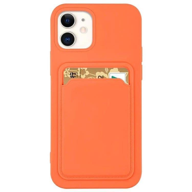 Silicone Korthållare Skal iPhone 12 Pro - Orange | 2353 | AlltMobil
