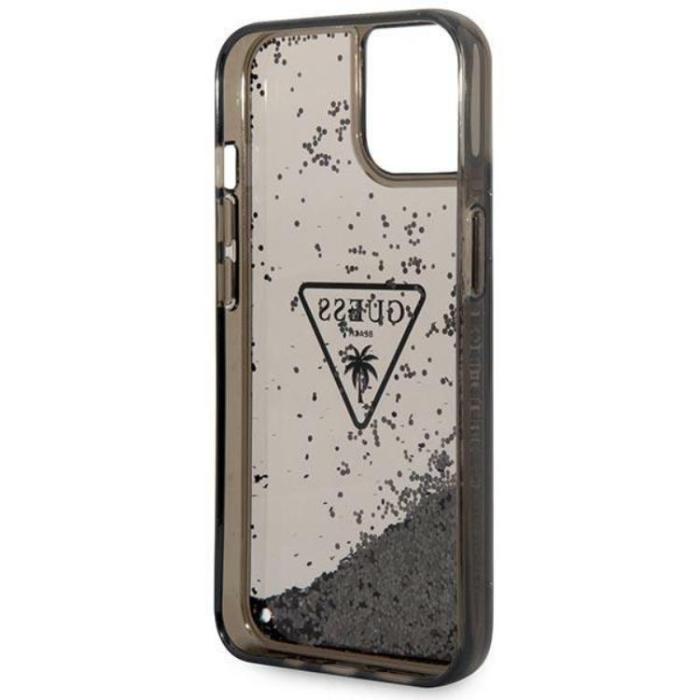 Guess - GUESS iPhone 14 Plus Skal Liquid Glitter Palm Collection - Svart