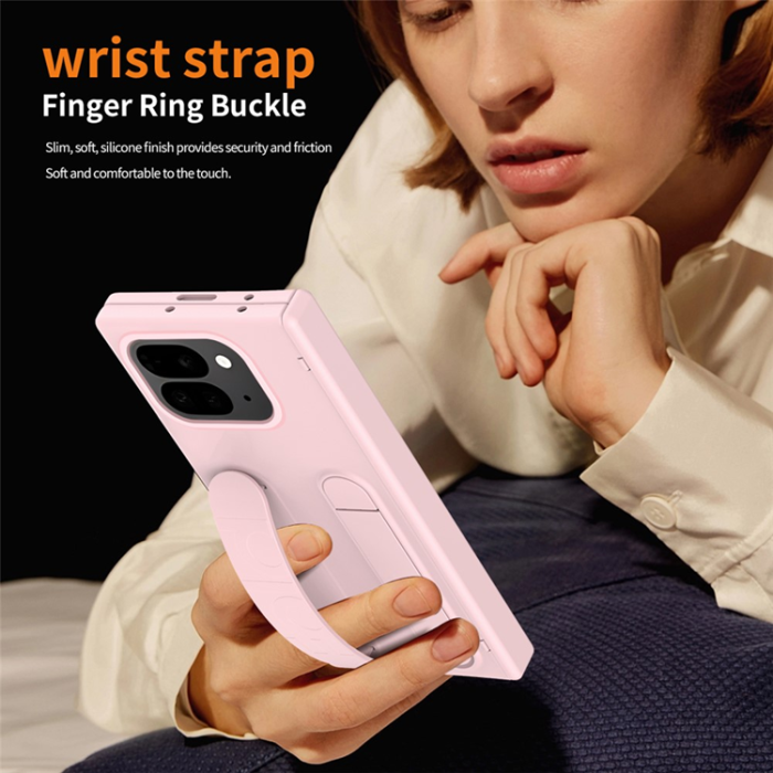 A-One Brand - Google Pixel 10 Pro Fold Mobilskal Wristband Kickstand - Rosa