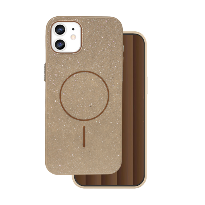 OEM - iPhone 12/12 Pro Mobilskal MagSafe Glitter Thin - Brun