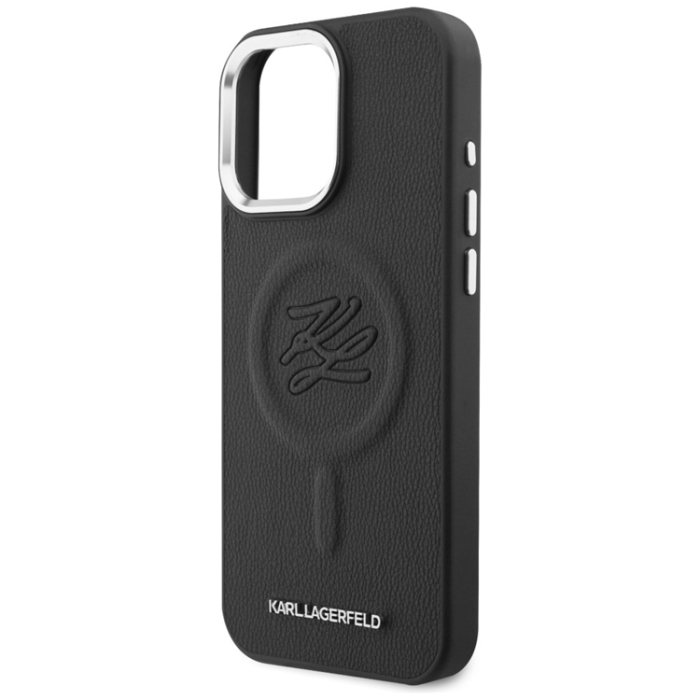 KARL LAGERFELD - Karl Lagerfeld Mobilskal För iPhone 16 Pro Magsafe Initial & Metal Logo
