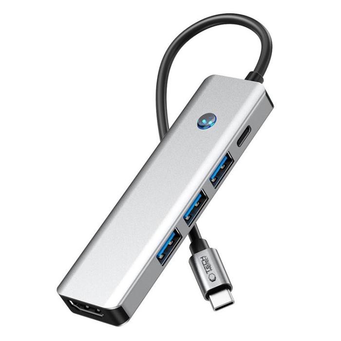 Tech-Protect - Tech-Protect HB01 5in1 Hub Adapter - Space Grå