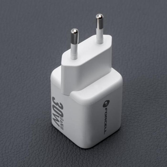 Forcell - Forcell Mini Snabbladdare 30W USB-C/USB-A GaN III QC4.0 PD