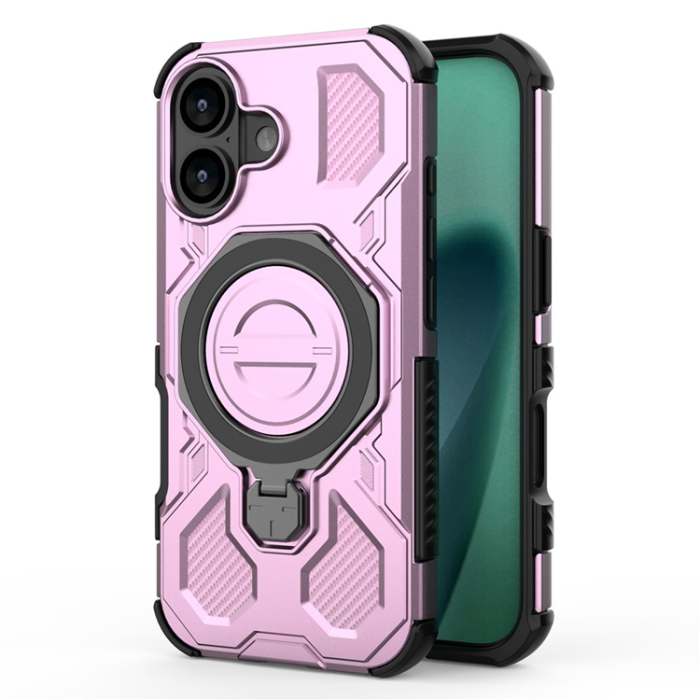 A-One Brand - iPhone 17 Mobilskal Rotating Kickstand - Rosa