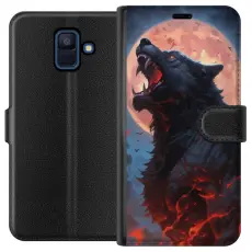 Gustaf - Pl&aring;nboksfodral till Samsung Galaxy A6 (2018) med Ylande varg