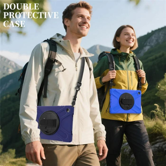 A-One Brand - Galaxy Tab A11 Plus Skal Kickstand Silikon Axelrem - Blå