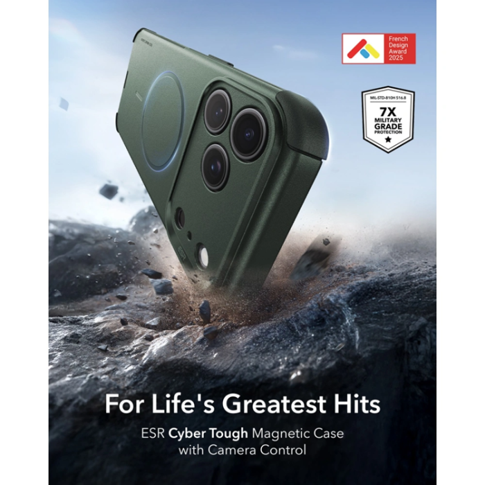 ESR - ESR Mobilskal För iPhone 17 Pro Max/18 Pro Max Magsafe Cyber Tough - Grön
