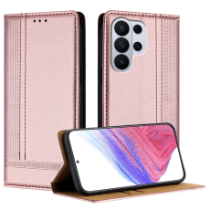 A-One Brand - Galaxy S26 Ultra Plånboksfodral L-Shaped Grid Pattern - Roséguld