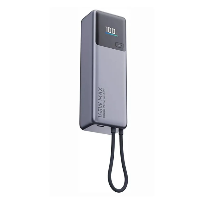 Xiaomi - Xiaomi PowerBank 10000mAh med Built-In USB-C Kabel 165W - Grå