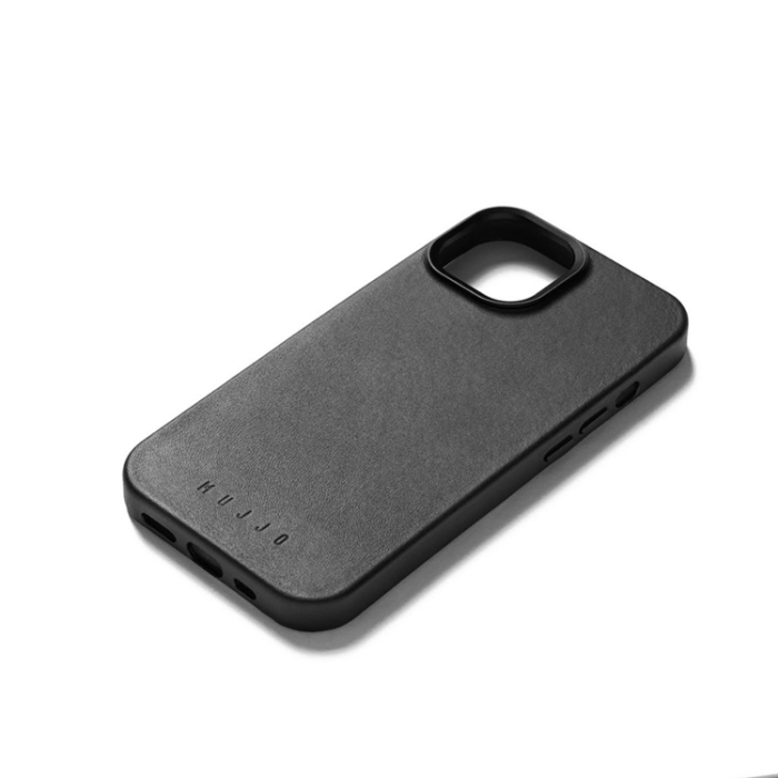 Mujjo - Mujjo iPhone 15 Mobilskal MagSafe Läder - Svart