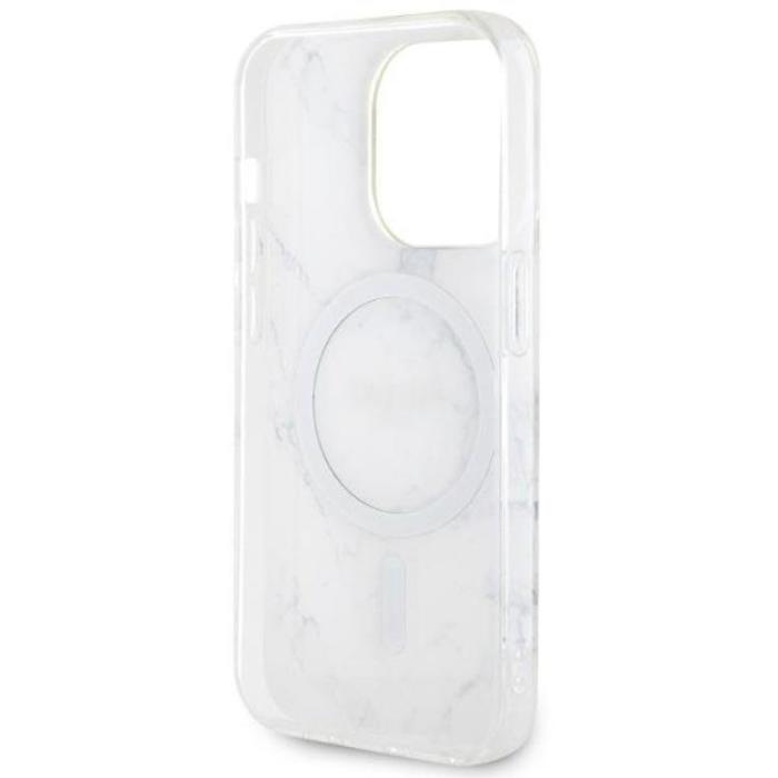 Guess - Guess iPhone 14 Pro Mobilskal MagSafe Marble - Vit