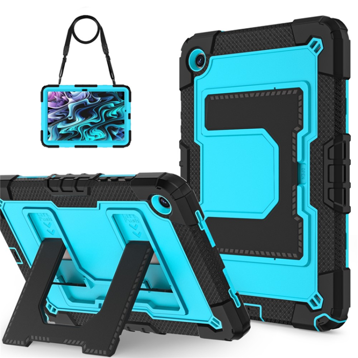 A-One Brand - Galaxy Tab A9 Plus Skal Kickstand Med Rem Anti Drop - Blå