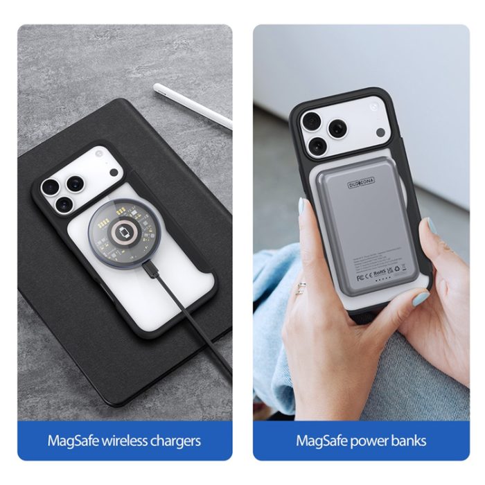 Dux Ducis - Dux Ducis iPhone 17 Pro Max Plånboksfodral MagSafe Skin X Pro - Svart