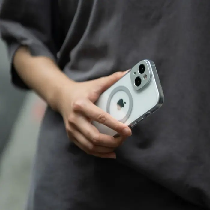 Moshi - Moshi iPhone 15 Pro Max Mobilskal Magsafe iGlaze - Lunar Silver