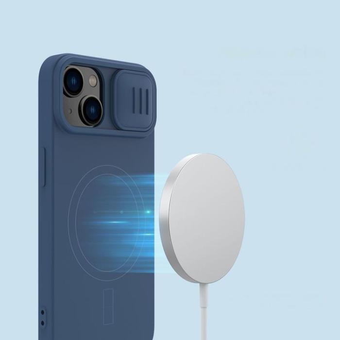 Nillkin - Nillkin iPhone 15 Plus Mobilskal CamShield Silky Silikon - Blå